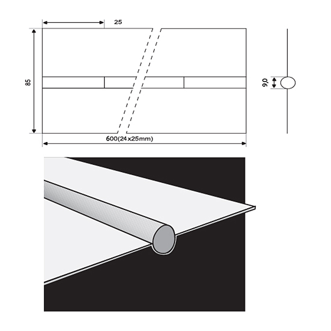 Керамическая подкладка ESAB Backing Pipe 9 (L- 600 мм, круглая ф 9 мм, уп.140 шт.)