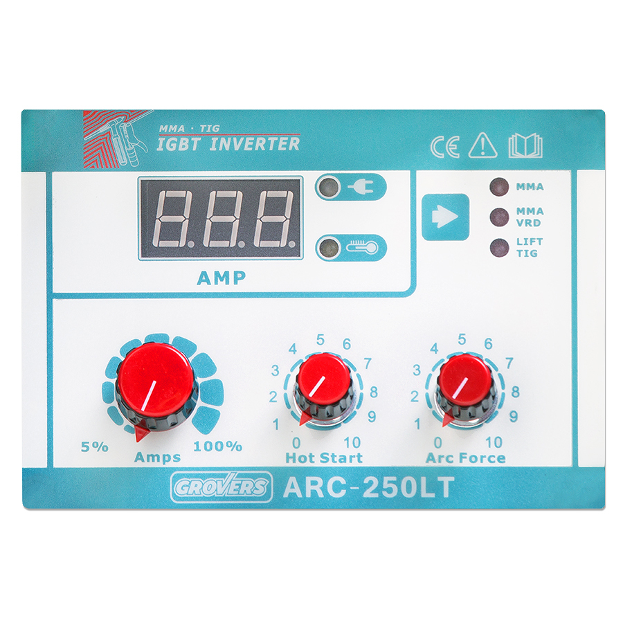 Сварочный инвертор GROVERS ARC 250 LT (380В; 10-250А; 8,5кВт; 10кг)
