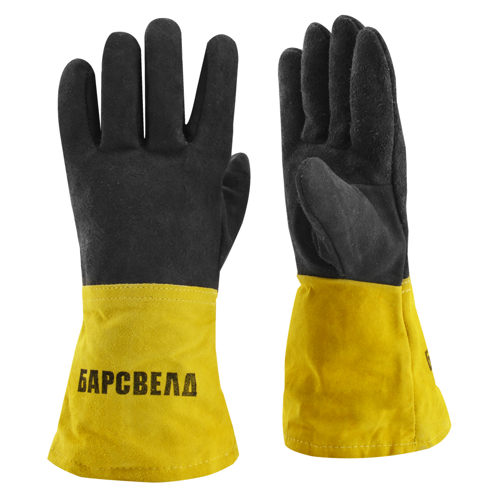 Краги пятипалые спилковые БАРСВЕЛД утепленные (нить Kevlar®, спилок КРС)