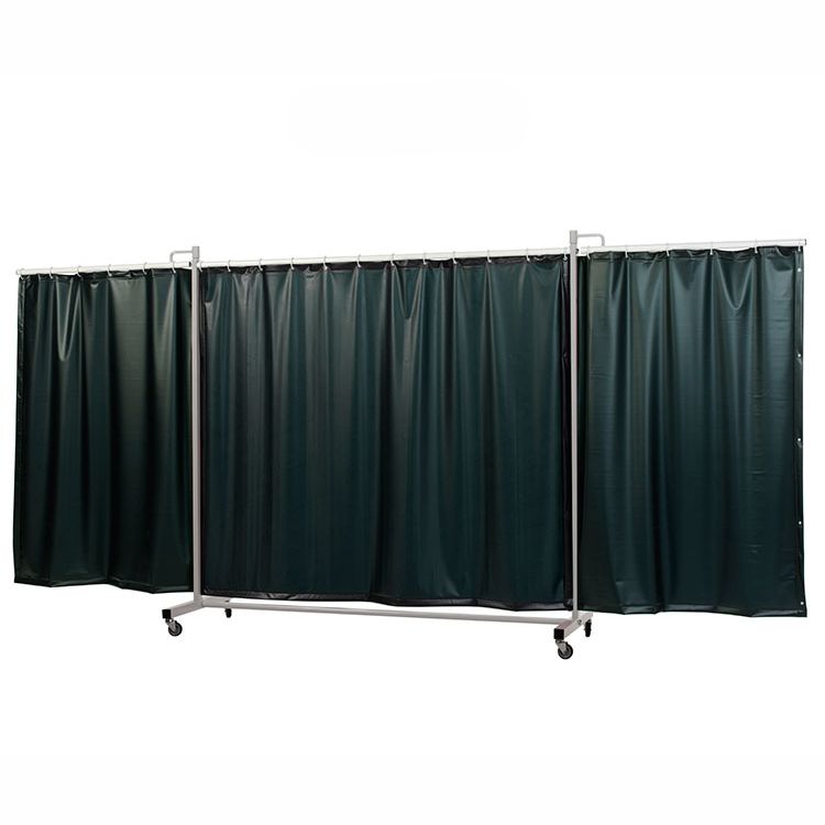 Защитный сварочный экран Robusto Triptych XL "GREEN-9" 4350x2000мм с темно-зелёной шторой