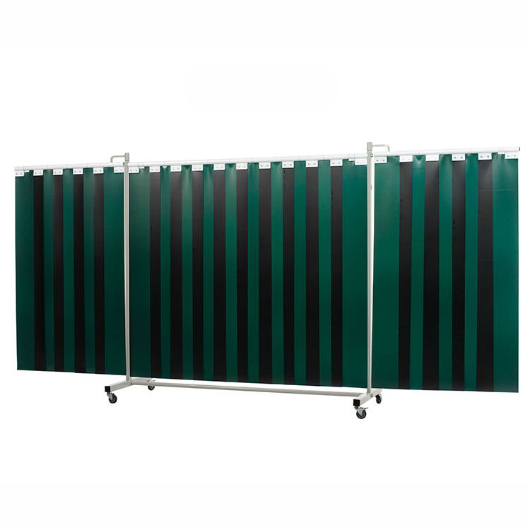 Защитный сварочный экран Robusto Triptych XL "GREEN-6" 4350x2000мм с зелёной полосой 300x2мм