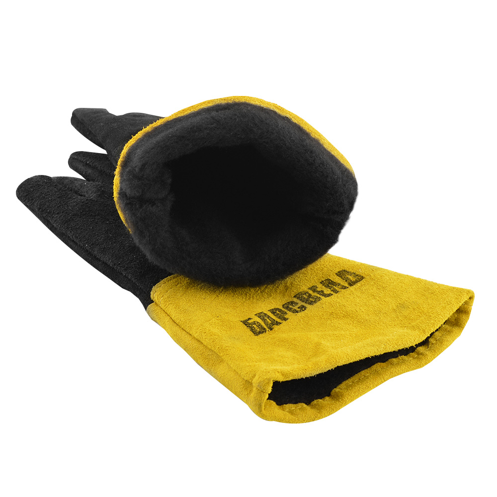 Краги пятипалые спилковые БАРСВЕЛД утепленные (нить Kevlar®, спилок КРС)