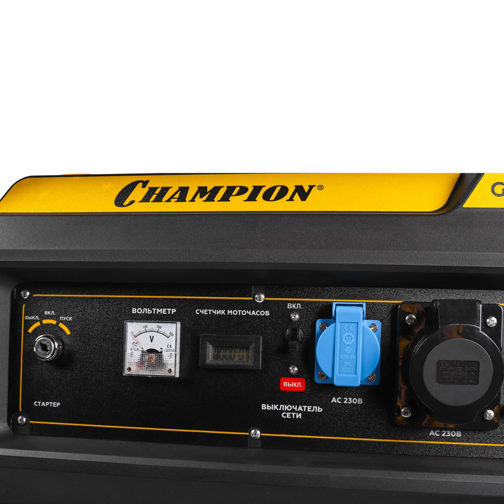 Электростанция GG5000EW (220 В, бензин, эл.старт колеса, счетчик), CHAMPION
