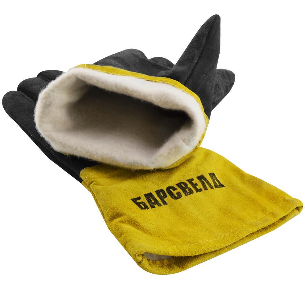 Краги пятипалые спилковые БАРСВЕЛД с подкладкой (нить Kevlar®, спилок КРС)